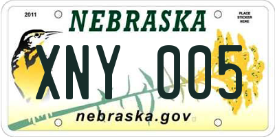 NE license plate XNY005