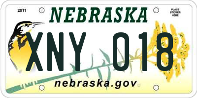 NE license plate XNY018
