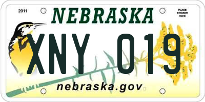NE license plate XNY019