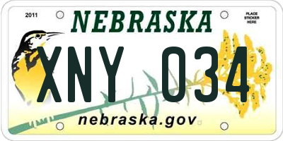 NE license plate XNY034