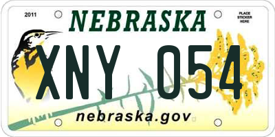 NE license plate XNY054