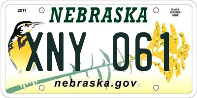 NE license plate XNY061