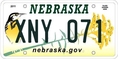 NE license plate XNY071