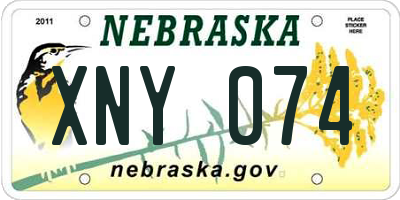 NE license plate XNY074