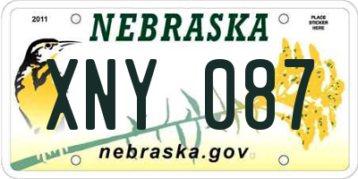 NE license plate XNY087