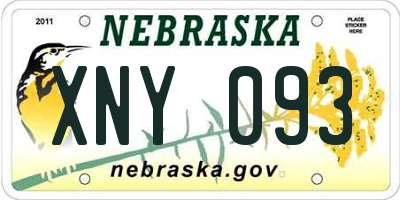 NE license plate XNY093