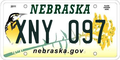 NE license plate XNY097