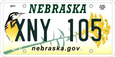 NE license plate XNY105