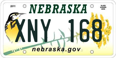 NE license plate XNY168