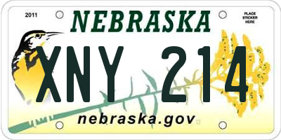 NE license plate XNY214