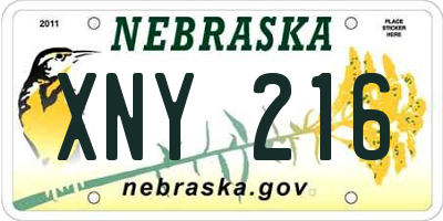 NE license plate XNY216