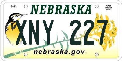 NE license plate XNY227