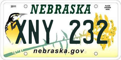 NE license plate XNY232