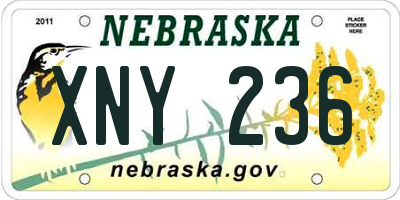 NE license plate XNY236