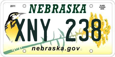 NE license plate XNY238