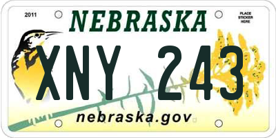 NE license plate XNY243