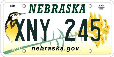 NE license plate XNY245