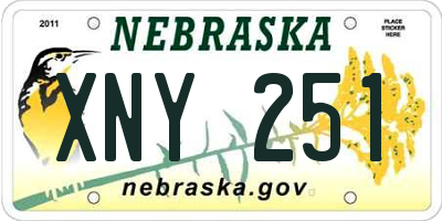 NE license plate XNY251