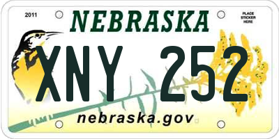 NE license plate XNY252