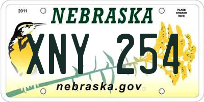 NE license plate XNY254