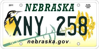 NE license plate XNY258