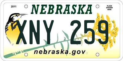 NE license plate XNY259