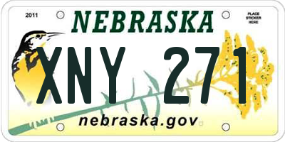NE license plate XNY271