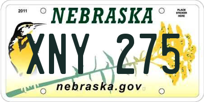 NE license plate XNY275