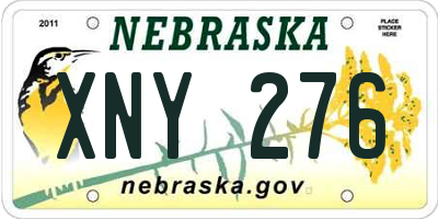 NE license plate XNY276