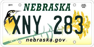 NE license plate XNY283