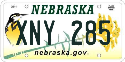 NE license plate XNY285