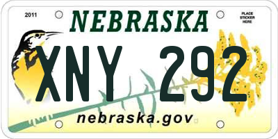 NE license plate XNY292