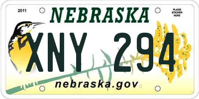 NE license plate XNY294