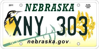 NE license plate XNY303