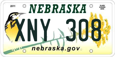 NE license plate XNY308