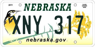 NE license plate XNY317