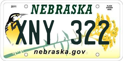 NE license plate XNY322