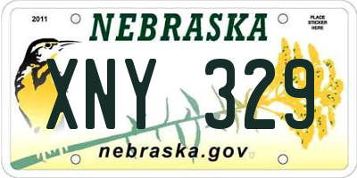 NE license plate XNY329