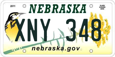 NE license plate XNY348