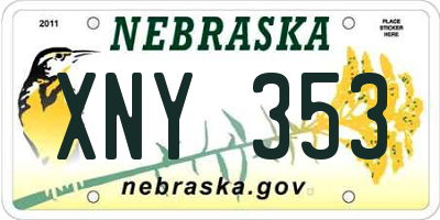 NE license plate XNY353