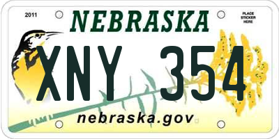 NE license plate XNY354
