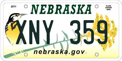 NE license plate XNY359