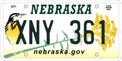 NE license plate XNY361