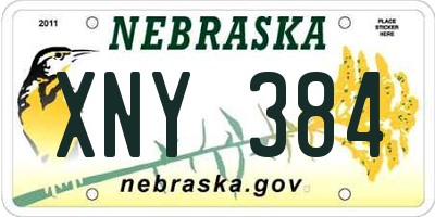 NE license plate XNY384