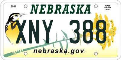 NE license plate XNY388
