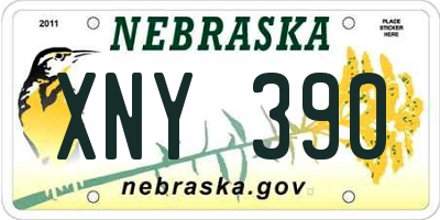 NE license plate XNY390