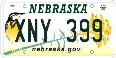 NE license plate XNY399