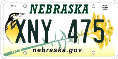 NE license plate XNY475