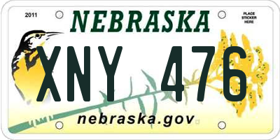 NE license plate XNY476