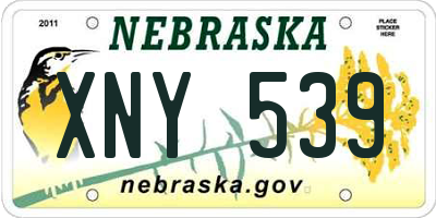 NE license plate XNY539
